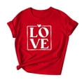 thumbnail image 4 of PNTUTB Fashion Women's Valentine's Day Print Crew Neck Short Sleeve Casual Versatile Red Loose T Shirt, 4 of 6