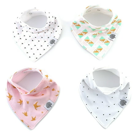 Parker Baby Bandana Drool Bibs - 4 Pack Baby Bibs for Girls - Blush Set