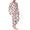 thumbnail image 2 of Hirioo Red Wheeled Tractors for Men's Pajama Sets 2 Piece Pjs Men's Long-Sleeved Pajama Set Button Down Sleepwear,S-XXL-Large, 2 of 7