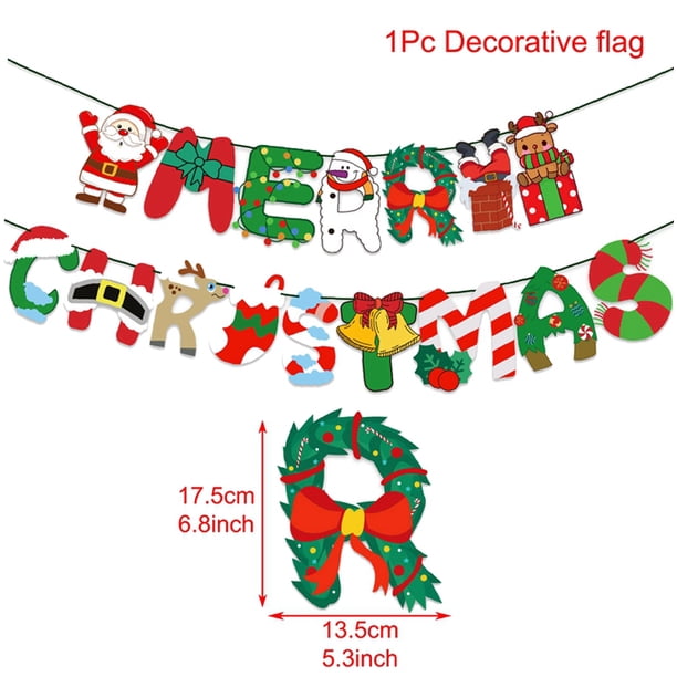 Banner navideño 2023, decoraciones navideñas para el hogar, guirnalda, Papá Noel, regalo de Navidad, decoración de Navidad, Año Nuevo 2024