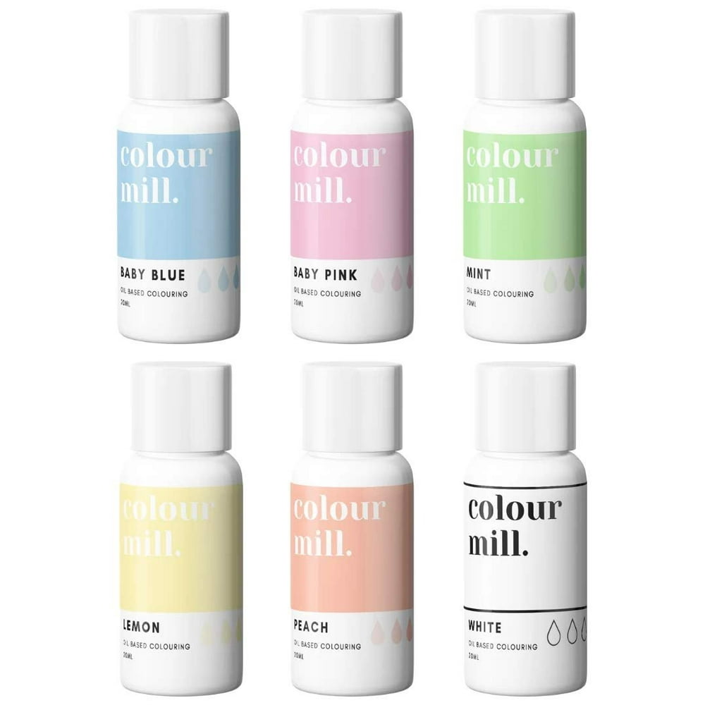 Colour Mill Oil-Based Food Coloring, 20 Milliliters (Pastel Pack