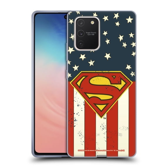 Head Case Designs Officially Licensed Superman DC Comics Logos U.S. Flag Soft Gel Case Compatible with Samsung Galaxy S10 Lite