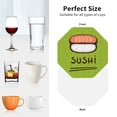 thumbnail image 6 of Fuzoiu Fresh Sushi Print Leather Coasters Set,Drink Coasters Set of 4,for Tabletop Protection, Durable PVC Coasters,Home Décor and Housewarming Gift-Octagon, 6 of 6