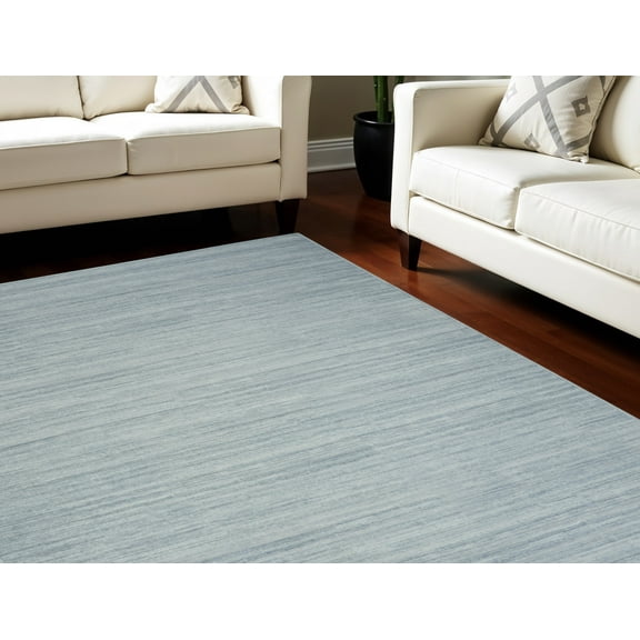 9' X 12' Aqua Abstract Washable Area Rug