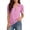 Pink, variant on ClodeEU Women's Notch Collar Puff Short Sleeve Tops ,V Neck Shirts Casual Summer Blouses Fashion Trendy Clothing Brown,Womens Plus L