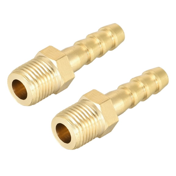 Brass Fitting Connector Metric M10x1 Male to Barb Hose ID 6mm 2 pcs