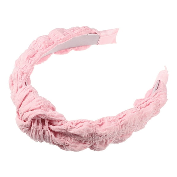 Vocoste 1 Pc Cute Makeup Headband Puffy Spa Fabric Pink Headband for Washing Face
