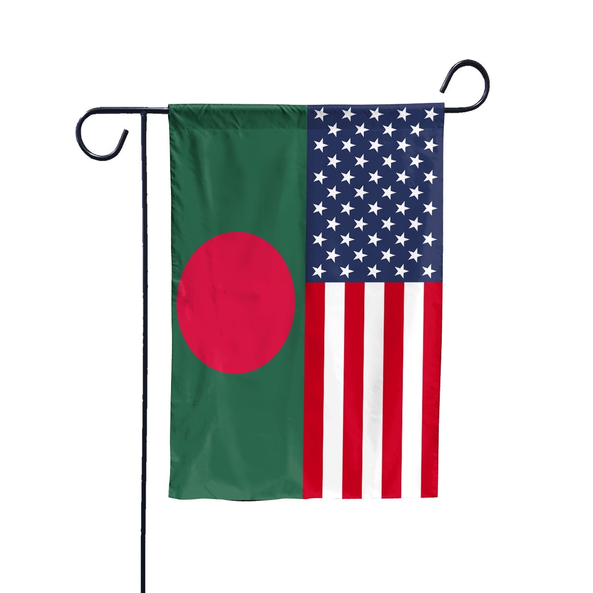 American Bangladesh Flag Bangladeshi Friendship U.S.A Memorial Day Patriotic For House Flag, Double-Sided Decorative Outdoor Flag, Patriotic Polyester Yard Flag 29.5 x 39.5 in