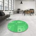 thumbnail image 4 of Ahgly Company Machine Washable Indoor Round Transitional Neon Green Area Rugs, 3' Round, 4 of 7