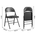 thumbnail image 6 of COSCO Premium Vinyl Padded Metal Folding Chair, Double Braced, Black, 4-Pack, 6 of 10