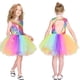 thumbnail image 1 of Vestido de traje para niñas, vestido de actuación, disfraz de cumpleaños, vestido infantil, vestido de lentejuelas arcoíris, 1 of 5