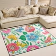 thumbnail image 2 of SKYSONIC Area Rug Pad Bright Floral Butterfly Flowers Nursery Rugs Floor Mat for Kids Playing Room Living Room Bedroom, 80 x 58 inch, 2 of 6