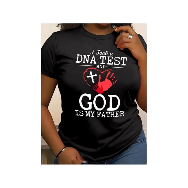 Faith-inspired Letter Print Women's Casual T-Shirt - Crew Neck, Short Sleeve, Machine Washable - Perfect for Spring & Summer