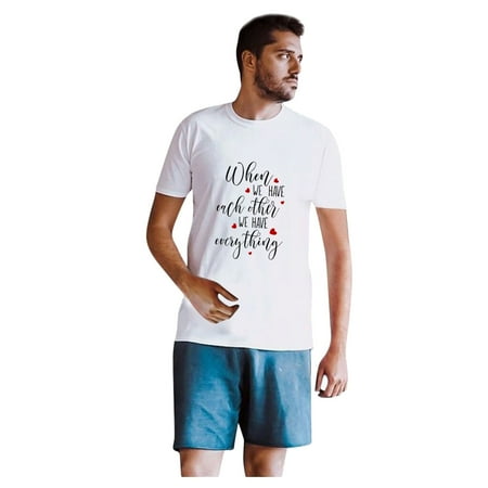 sebulube Mans Casual Short Sleeve Tops Ladies Valentine's Day Print Sweatshirt Blouse