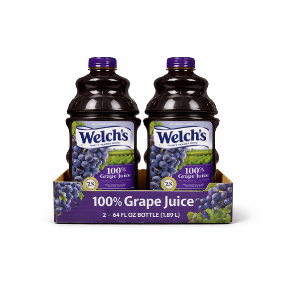 Welch's 100% Concord Grape Juice 64 oz Bottles 2 Pack Club Pack