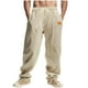 thumbnail image 2 of Pantalones largos para hombre, color liso, informales, lisos, a la moda, para exteriores, rectos, para playa, de poliéster, 2 of 9