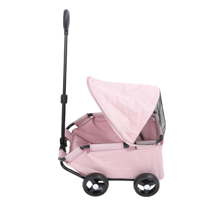 Animal de Compagnie, Entrée Sans Fermeture Éclair Pneus Sans Air Équipement pour Animaux de Compagnie Jogger Sans Fermeture Éclair avec Housse Résistante aux Intempéries, Chariot de Promenade à 4 Roues pour Petits Chiens Chats, Chariot Léger