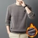 thumbnail image 1 of Suéter de invierno con forro polar para hombre, cuello redondo, suéter de punto de moda informal, parte inferior engrosada para hombre, 1 of 5