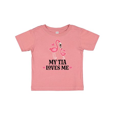 

Inktastic My Tia Loves Me Niece Flamingo Gift Baby Girl T-Shirt