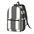 thumbnail image 3 of 17in Backpack With Pocket Adjustable Shoulder Strap Large Capacity Zipper Opening And Closing Double Pull Head Zipper For Work Travel Sports Ghostwhite Stripe_1, 3 of 8