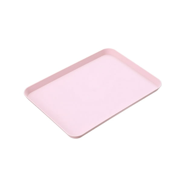 Bearachild La bandeja rectangular plástica versátil del té para la cocina necesita bandejas plásticas rectangulares de la cocina de la bandeja Mostrada rosa grande
