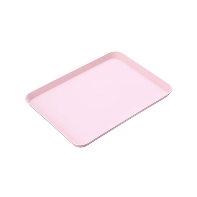 kurtrusly Convenient And Practical Serving Tray For Kitchen And Dining Easy To Clean Rectangular Plastic Tray large pink 1Set