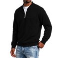 thumbnail image 4 of Trgacdwlo Quarter Zip Fleece Sweatshirt Men Fuzzy Long Sleeve Men's Pullover Shirts Solid Color Fall Winter Warm Cotton Sweatshirts for Men with Pocket M, 4 of 6