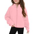 thumbnail image 2 of GXWEA Grey Zip Up Hoodie 4T Clothes For Girls Girls Zip Up Sweatshirt, Kids Zipper Fashion Sweatshirt Red 5-6 Years, 2 of 5