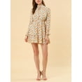 thumbnail image 5 of MODA NOVA Junior's Floral Long Sleeve Elastic Waist Ruffle Hem Dress, 5 of 5