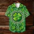 thumbnail image 5 of hlysgo St Patricks Day Shirts for Men Button Down Short Sleeve Shamrock Printed Tshirts Funny St Patty's Day Irish Shamrock Graphic Shirt Green L, 5 of 8