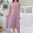 thumbnail image 6 of Taqqpue Cotton Nightgown for Women Solid Color Long Sleepshirts Short Sleeve Full Length Nightshirt Casual Loungewear for Women, 6 of 6