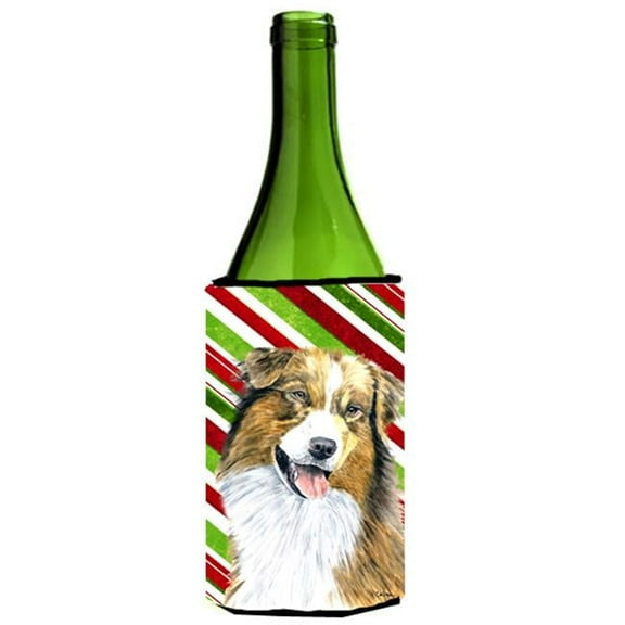 Australian Shepherd Holiday Christmas Wine bottle sleeve Hugger - 24 oz.