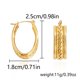 thumbnail image 3 of Pendientes de acero inoxidable en capas para mujer Pendientes geométricos de titanio dorado para mujer, 3 of 8