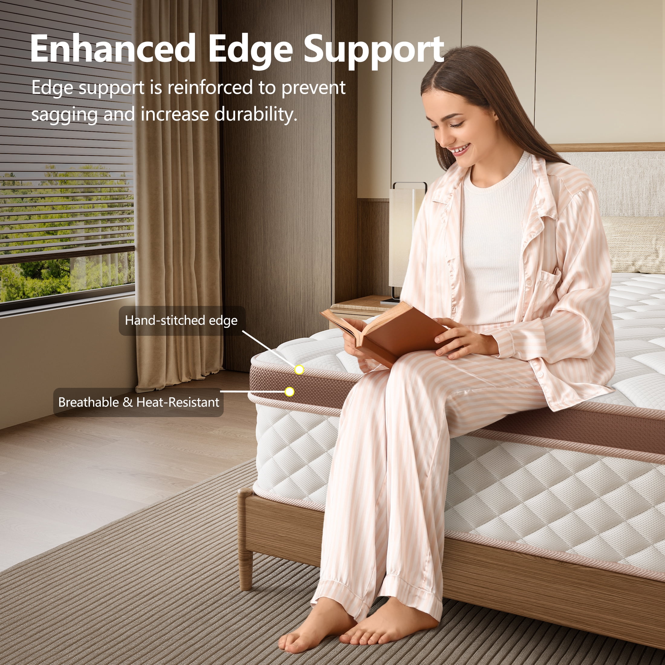 Pixafog 12" Queen Mattress in a Box, Medium Euro Top Gel Memory Foam & Pocket Spring Hybrid Mattresses