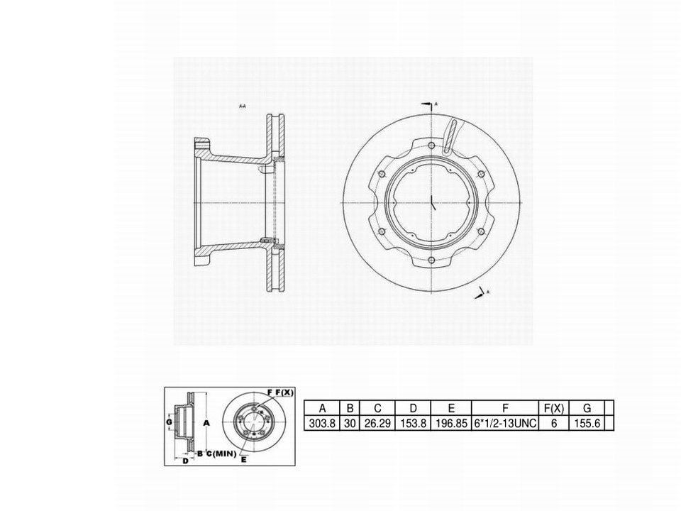 Winstop Brake Rotor and Hub Assembly, Rear WS251378, Hino 145 2010-2005