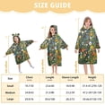 thumbnail image 4 of FORMRS Wearable Blanket Hoodie with Sleeves for Kids Cozy Flannel Sweatshirt, Green Floral Garden, 4 of 7
