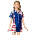 thumbnail image 1 of Kids' 4th Of July Printed Satin Pajama Set Short Sleeve, 1 of 4