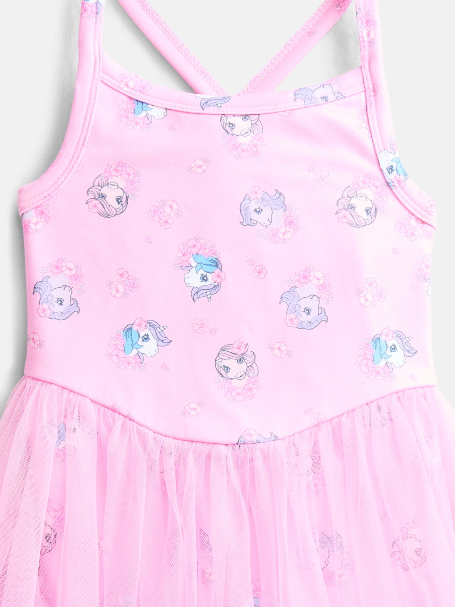 My Little Pony Toddler Girls' Sleeveless Romper with Tulle Skirt, Sizes 12M-5T