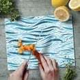 thumbnail image 2 of CounterArt Wavy Waves 3mm Tempered Glass Cutting Board 10" by 8", 2 of 7