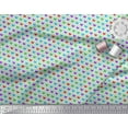 thumbnail image 2 of Soimoi Green Cotton Voile Fabric Dot & Colorful Heart Print Sewing Fabric Yard 42 Inch Wide, 2 of 3
