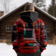 thumbnail image 5 of GXIPO Heavy Thick Flannel Plaid Jacket Sherpa Fleece Lined Hoodies for Men Zip Up Winter Warm Coat Buffalo Zipper Sweatshirt Red 7XL, 5 of 5