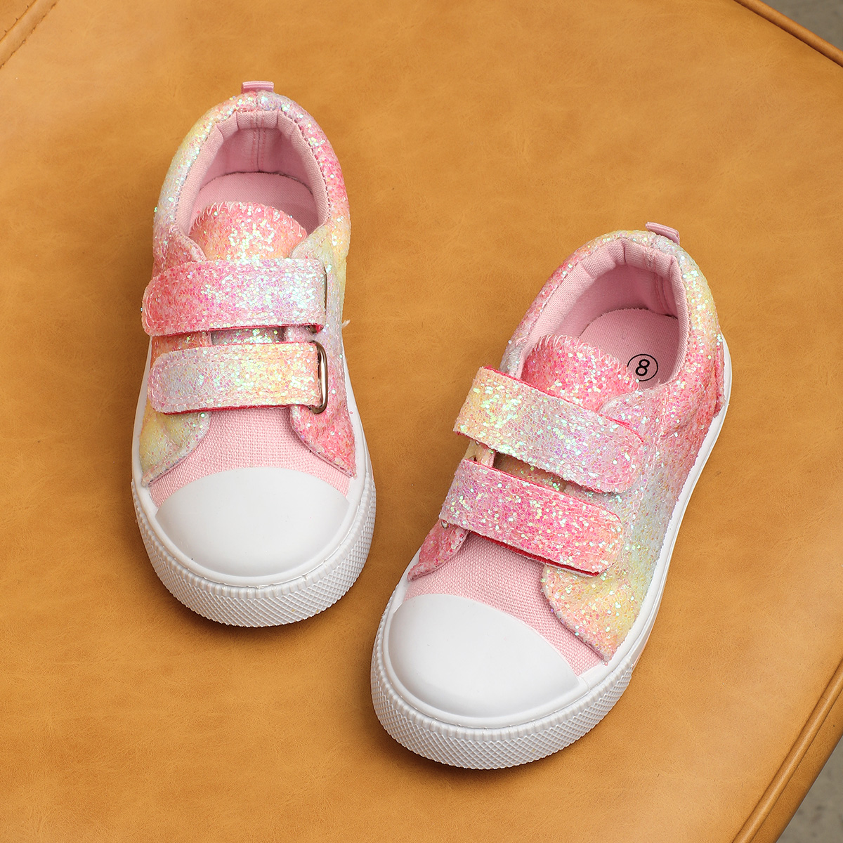 Kushyshoo Kids Colorful Glitter Canvas Sneakers photo 2