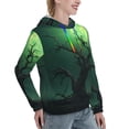 thumbnail image 6 of Salouo Green Night Sky Moon Branches Pattern Hoodie Sweatshirts for Women, Autumn Pullover Hoodie Workout Sweat Women's Long Sleeve Preppy Sweatshirts-Large, 6 of 7