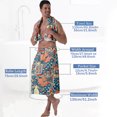 thumbnail image 3 of Colevkie Men's 2 Pcs Bath Skirt & Bath Towel Set Soft Adjustable Bath Wrap Set Quick Drying Beach Bathroom Spa Hotel Towel Printed Retro Pattern, 3 of 7