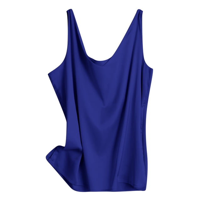 HNMKIU Tank Tops Women V Neck Sleeveless Satin Tank Top