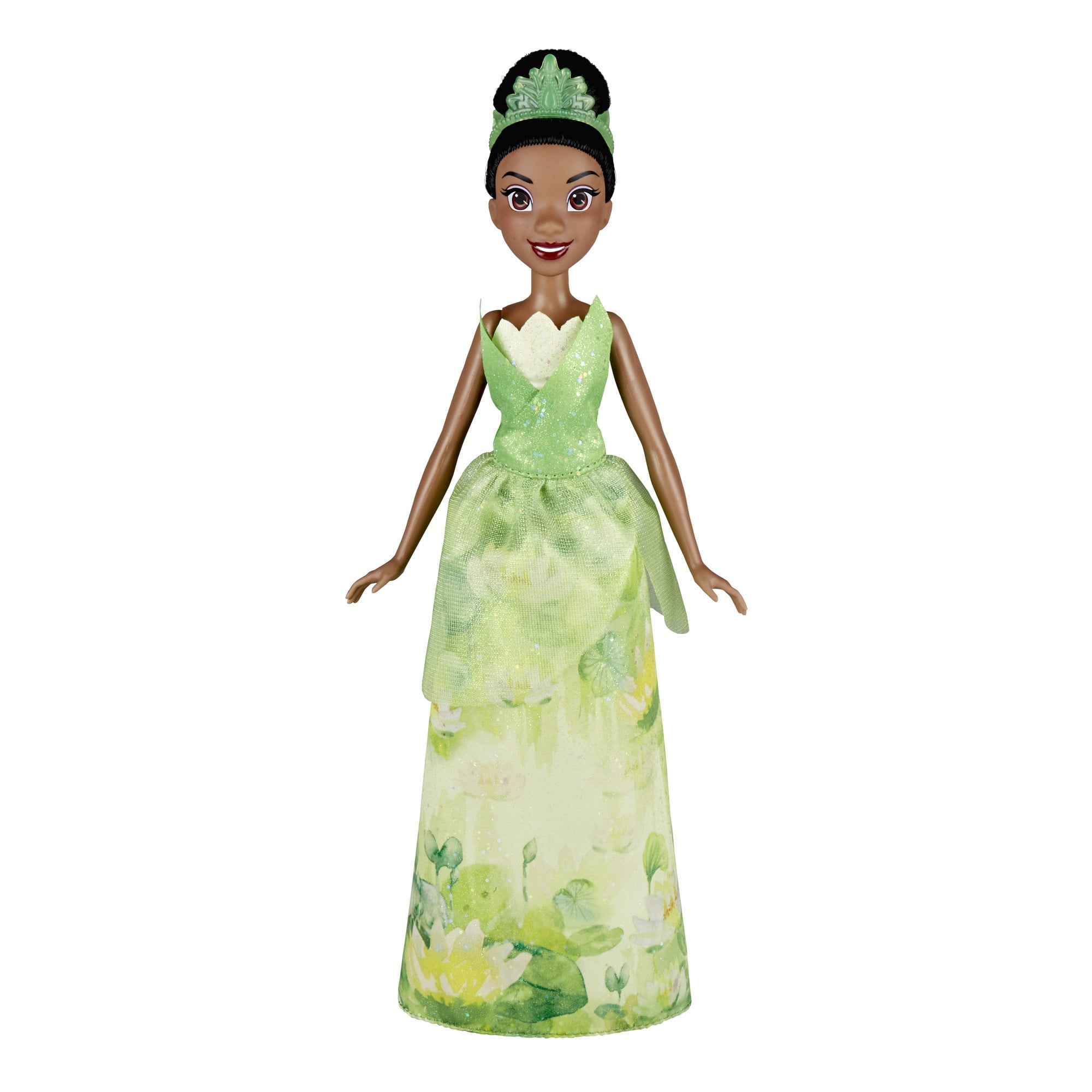 Princess Tiana Doll and the Frog Royal Shimmer Green Gown Removable Tiara Shoes 