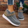 thumbnail image 3 of Womens Platform Ankle Boots Winter Fall Wide Width Round Toe Walking Flats Casual Short Booties Shoes Grey Size 8.5, 3 of 7