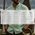 thumbnail image 3 of XuJwPNcy Men Long Sleeve Linen Shirts Casual Mock Neck Button down Tops Fall Beach Vacation Shirts(Green,X-Large), 3 of 7