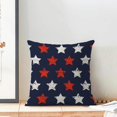 thumbnail image 3 of 4th of July Throw Pillow Covers 16x16 Inch Set of 2, Red White Stars Blue Patriotic Decorative Pillow Cases Outdoor Linen Independence Memorial Day Cushion Cover for Home Sofa Couch Bed, 3 of 6