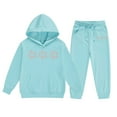 thumbnail image 6 of Tween Outfits for Girls Sets Casual Hooded Sweatshirt Joggers 2 Piece Printed Pullover Tracksuit Kids Fall Girls Clothing Sets Blue Size 12-13T, 6 of 6